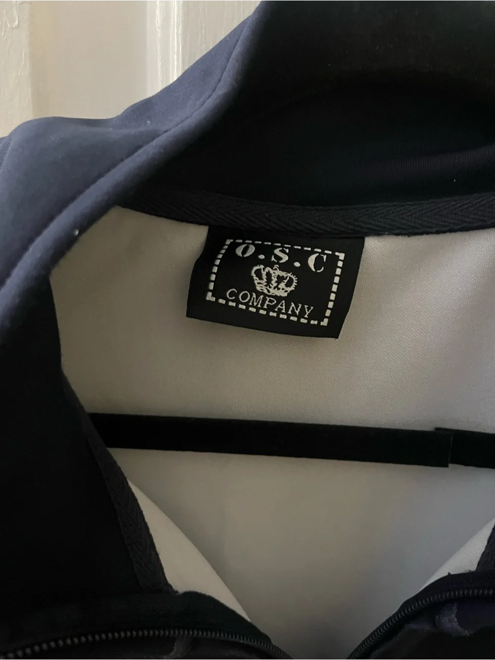 O.S.C. Company Navy Zip-Up Jacket with Mustard Shoulder Detail XL - Picture 7 of 7